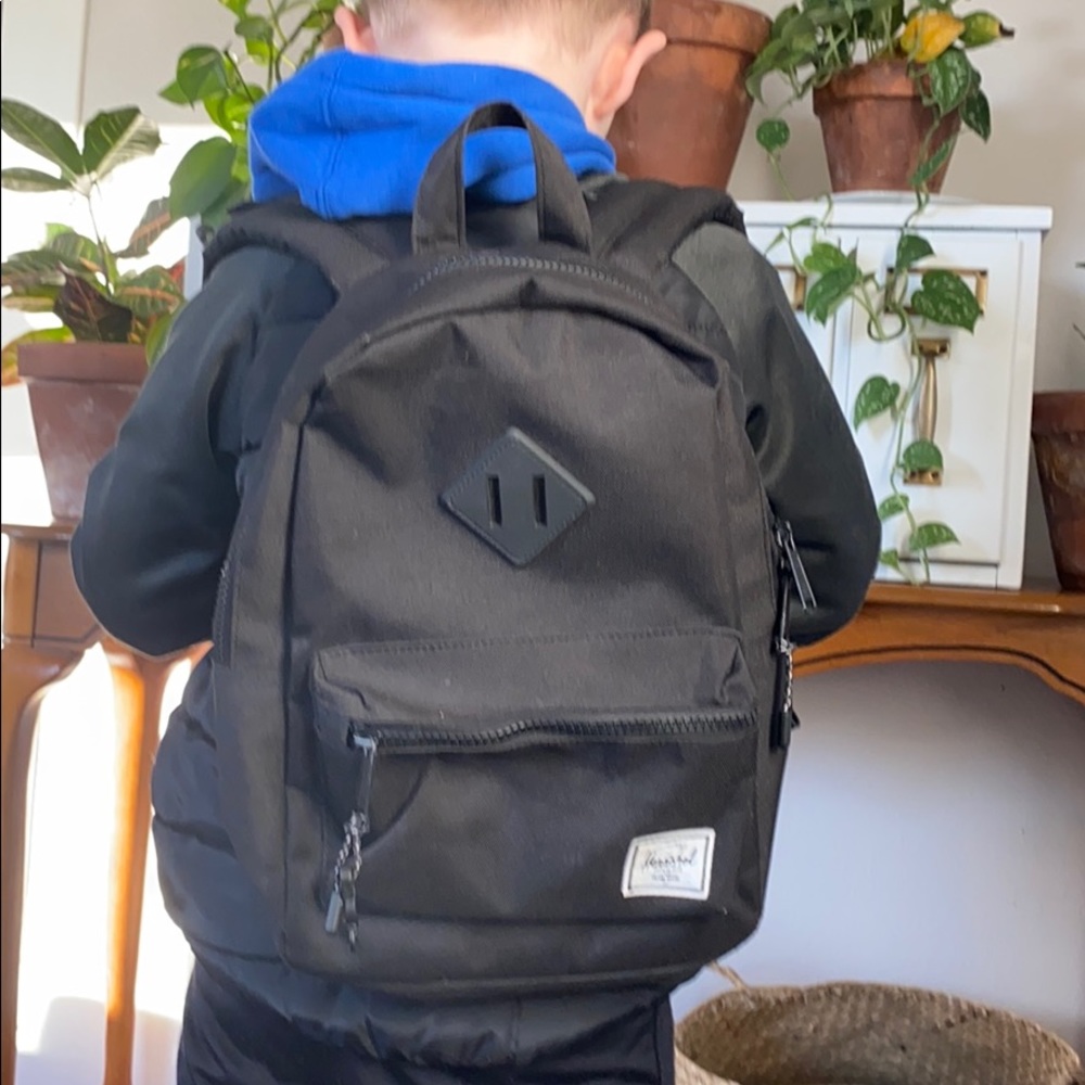 Kids boy/girl black trendy Herschel mini backpack